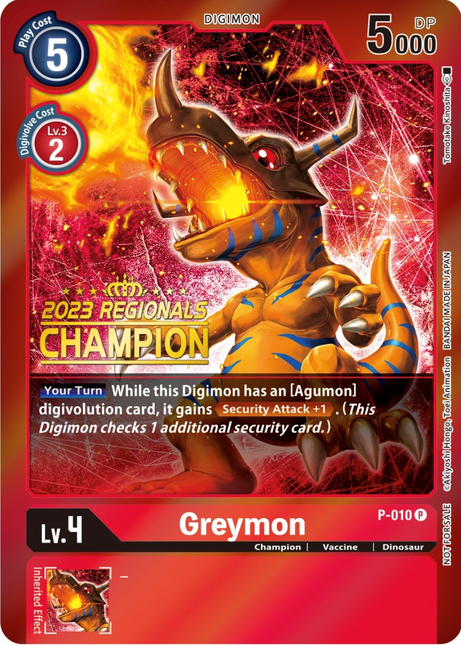 Greymon [P-010] (2023 Regionals Champion) [Promotional Cards] | Black Swamp Games