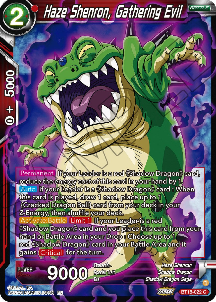 Haze Shenron, Gathering Evil (BT18-022) [Dawn of the Z-Legends] | Black Swamp Games