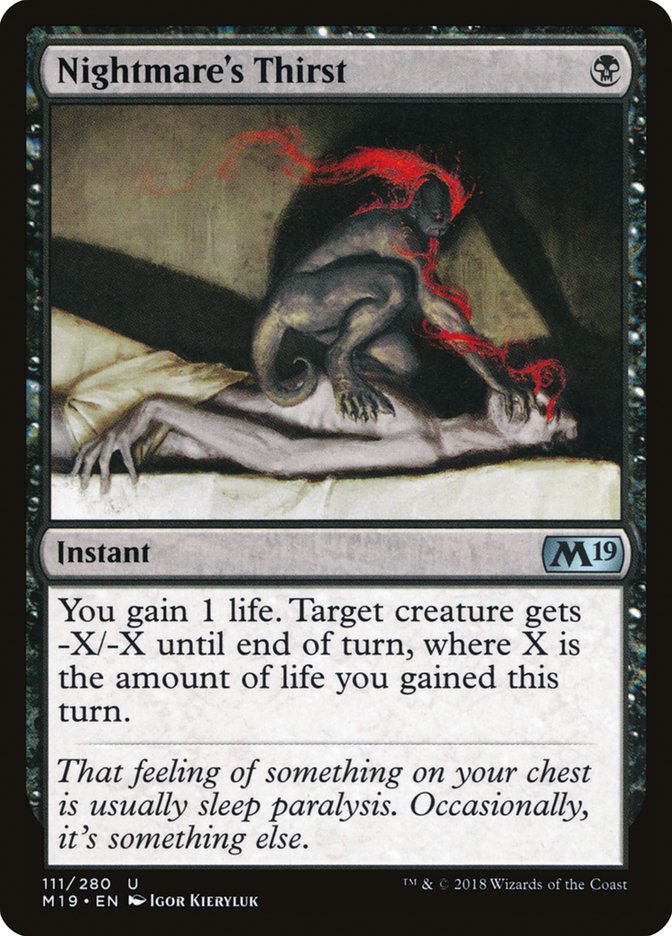 Nightmare's Thirst [Core Set 2019] | Black Swamp Games