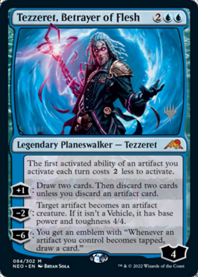 Tezzeret, Betrayer of Flesh (Promo Pack) [Kamigawa: Neon Dynasty Promos] | Black Swamp Games