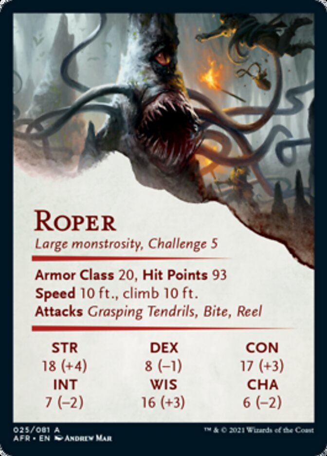 Roper Art Card [Dungeons & Dragons: Adventures in the Forgotten Realms Art Series] | Black Swamp Games