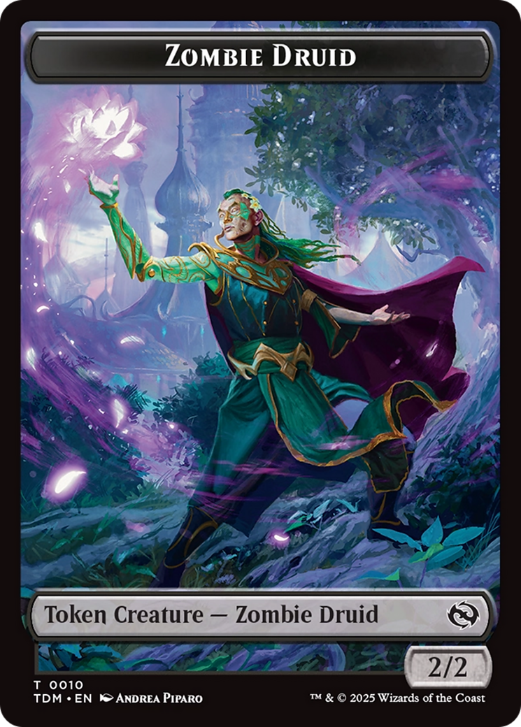 Treasure // Zombie Druid Double-Sided Token [Tarkir: Dragonstorm Tokens] | Black Swamp Games