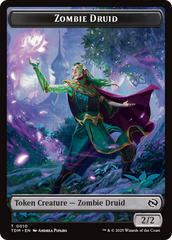 Treasure // Zombie Druid Double-Sided Token [Tarkir: Dragonstorm Tokens] | Black Swamp Games