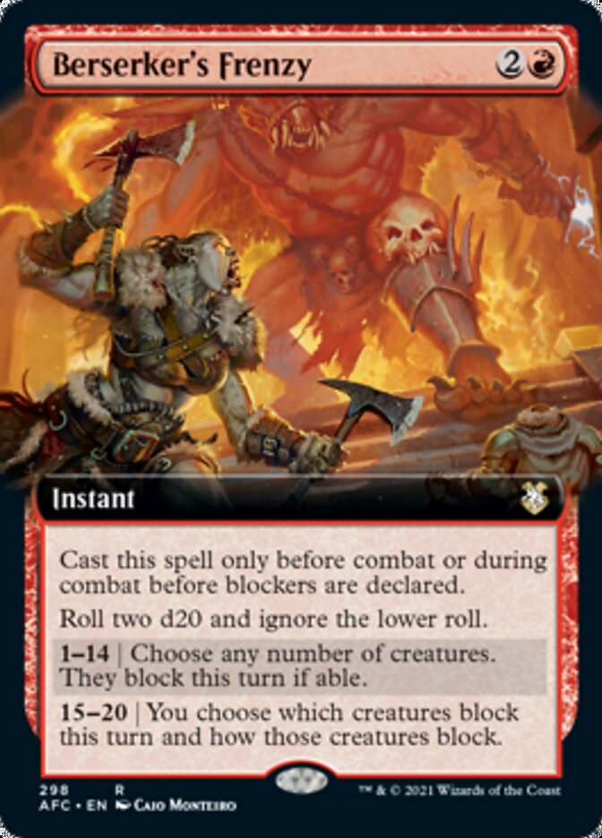 Berserker's Frenzy (Extended Art) [Dungeons & Dragons: Adventures in the Forgotten Realms Commander] | Black Swamp Games