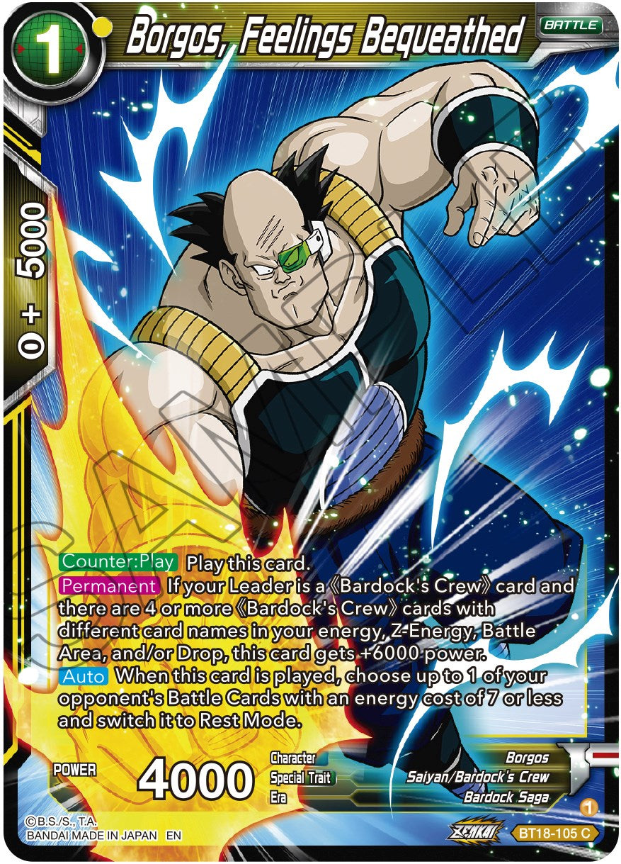 Borgos, Feelings Bequeathed (BT18-105) [Dawn of the Z-Legends] | Black Swamp Games