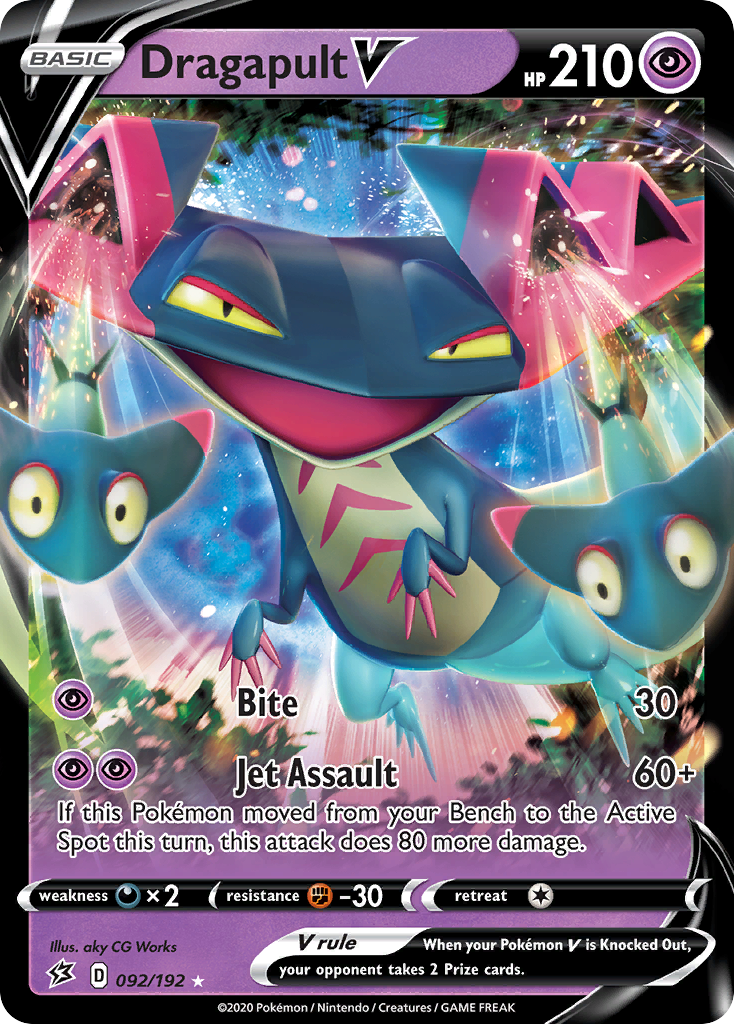 dragapult pokemon card worth HOLO Dragapult V 092/192 NM - Rebel Clash Pokemon Card