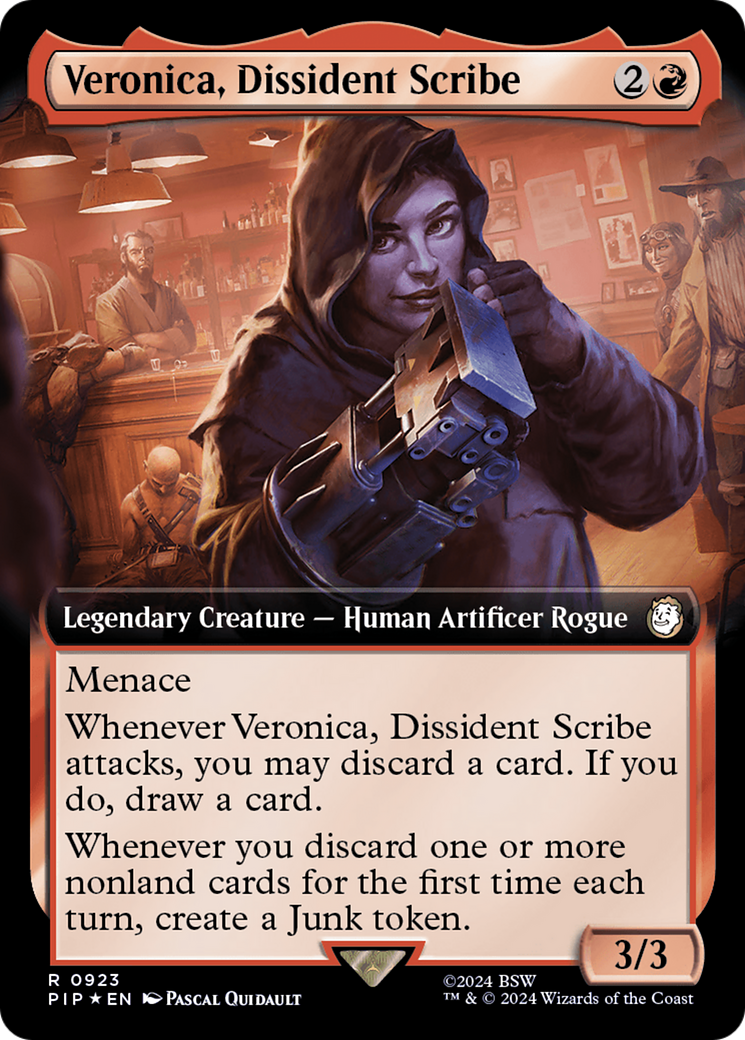 Veronica, Dissident Scribe (Extended Art) (Surge Foil) [Fallout] | Black Swamp Games