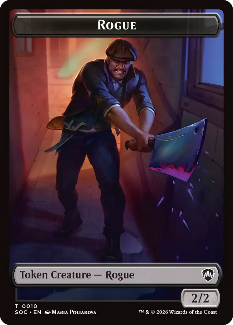 Spirit (0025) // Rogue Double-Sided Token [Secrets of Strixhaven Commander Tokens] | Black Swamp Games
