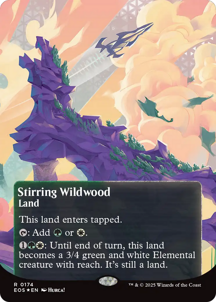 Stirring Wildwood (0174) (Borderless) (Galaxy Foil) [Edge of Eternities: Stellar Sights] | Black Swamp Games