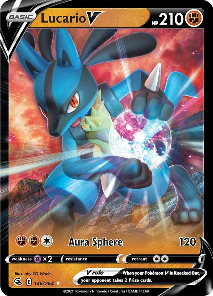 Lucario V (146/264) (Jumbo Card) [Sword & Shield: Fusion Strike] | Black Swamp Games