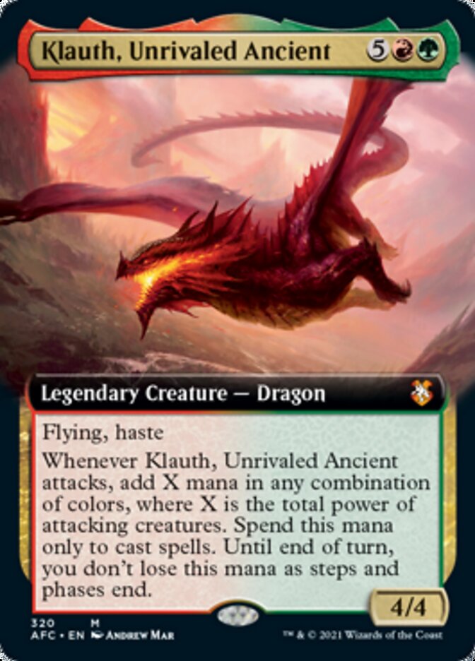 Klauth, Unrivaled Ancient (Extended Art) [Dungeons & Dragons: Adventures in the Forgotten Realms Commander] | Black Swamp Games