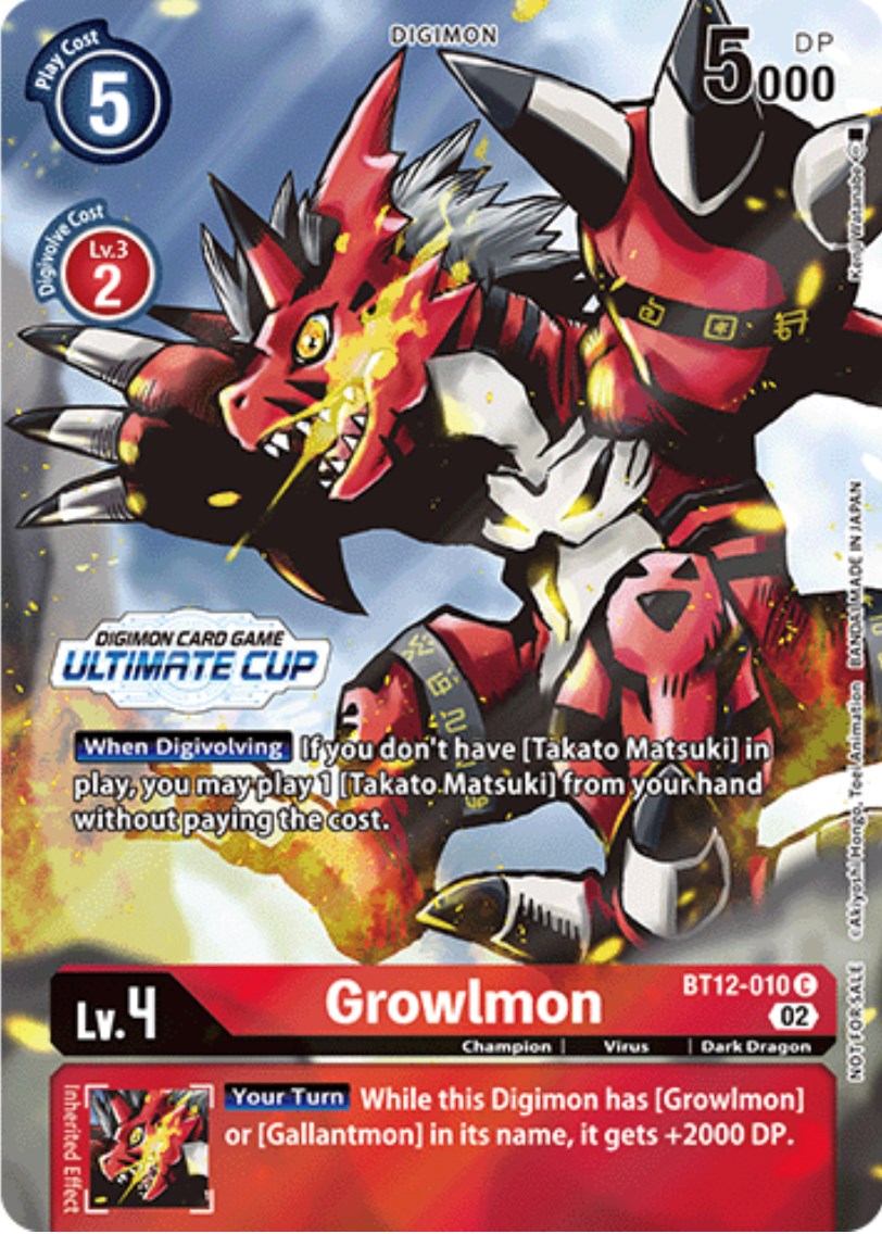 Growlmon [BT12-010] (Ultimate Cup) [Across Time Promos] | Black Swamp Games