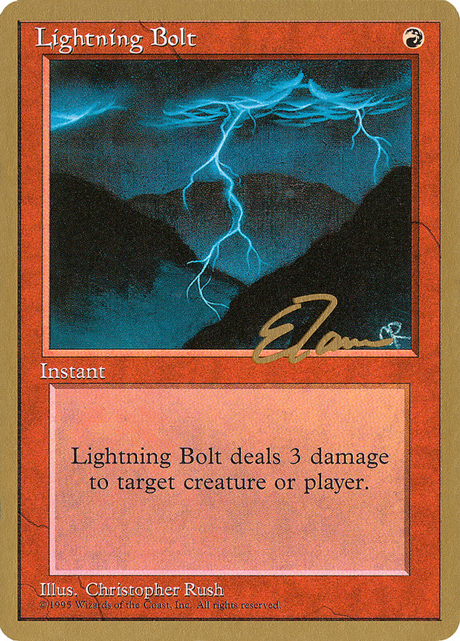 Lightning Bolt (Eric Tam) [Pro Tour Collector Set] | Black Swamp Games