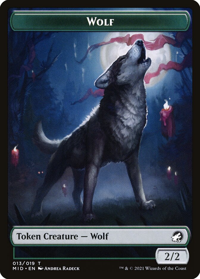 Wolf (013) // Treasure (015) Double-Sided Token [Challenger Decks 2022 Tokens] | Black Swamp Games