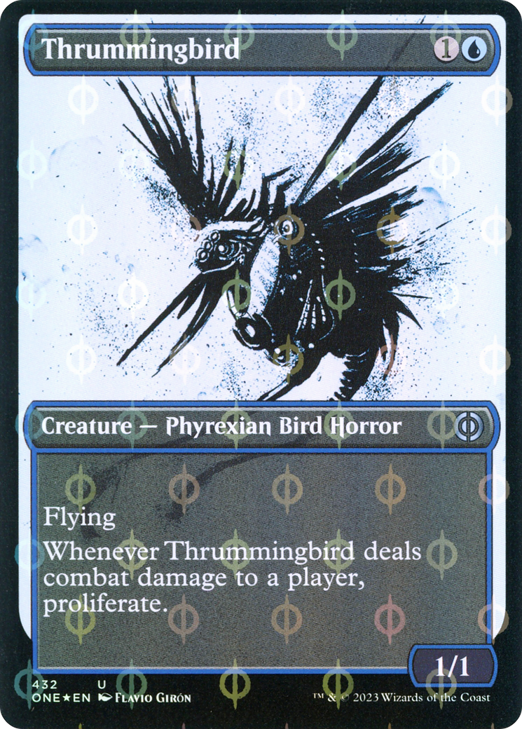 Thrummingbird (Showcase Ichor Step-and-Compleat Foil) [Phyrexia: All Will Be One] | Black Swamp Games