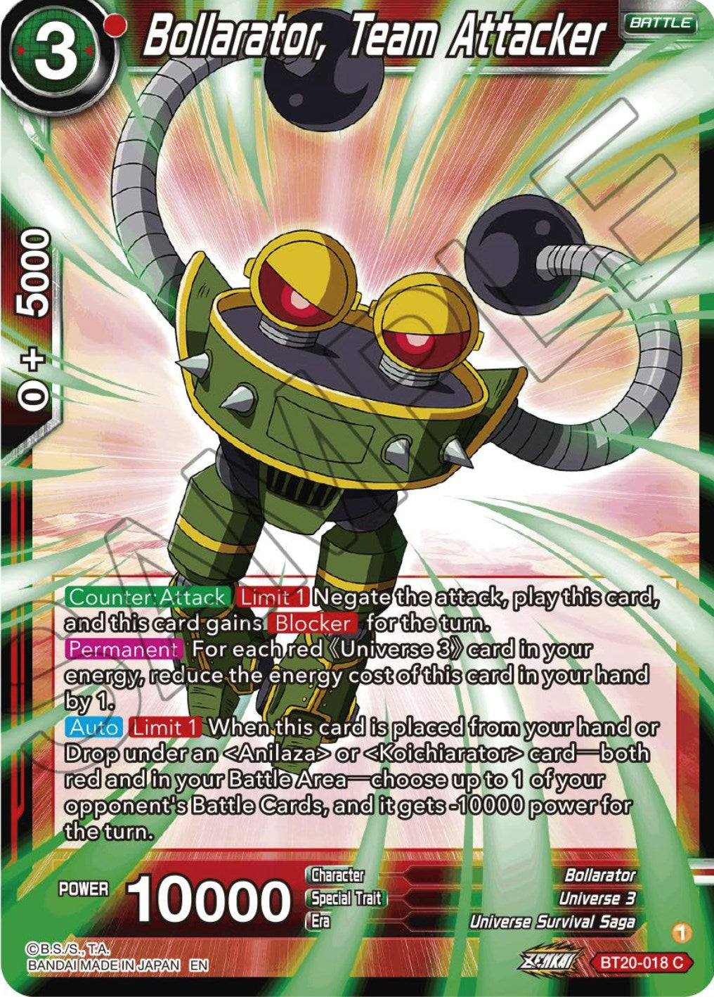 Bollarator, Team Attacker (BT20-018) [Power Absorbed] | Black Swamp Games