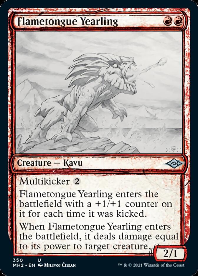 Flametongue Yearling (Sketch) [Modern Horizons 2] | Black Swamp Games