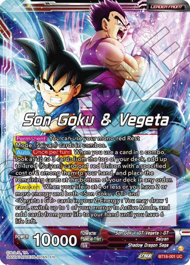 Son Goku & Vegeta // SS4 Son Goku & SS4 Vegeta, In It Together (BT18-001) [Dawn of the Z-Legends] | Black Swamp Games