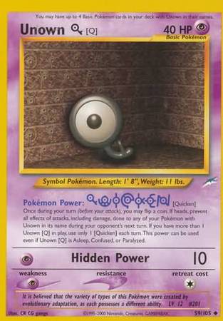 Unown [Q] (59/105) [Neo Destiny Unlimited] | Black Swamp Games