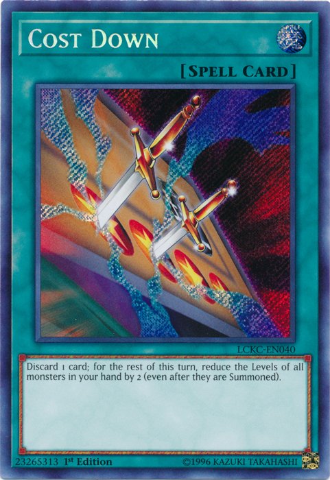 Cost Down [LCKC-EN040] Secret Rare | Black Swamp Games