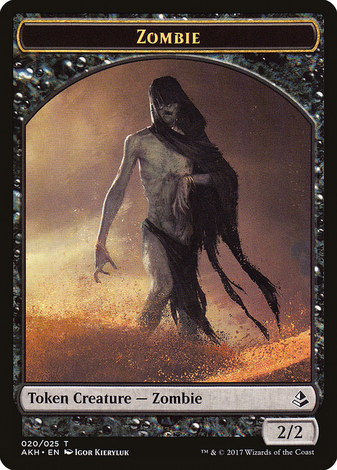 Gideon of the Trials Emblem // Zombie Double-Sided Token [Amonkhet Tokens] | Black Swamp Games