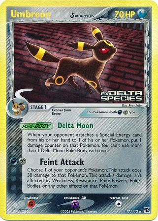 Umbreon (17/113) (Delta Species) (Stamped) [EX: Delta Species] | Black Swamp Games