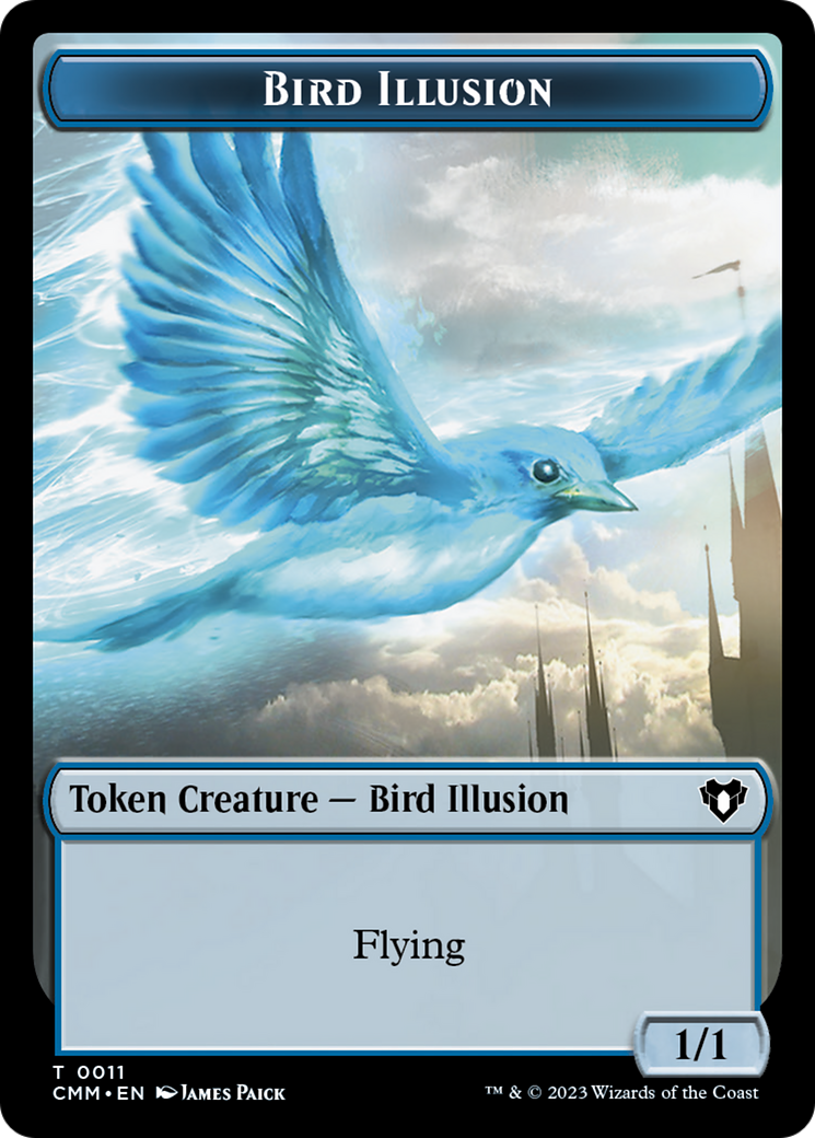 Bird // Bird Illusion Double-Sided Token [Commander Masters Tokens] | Black Swamp Games