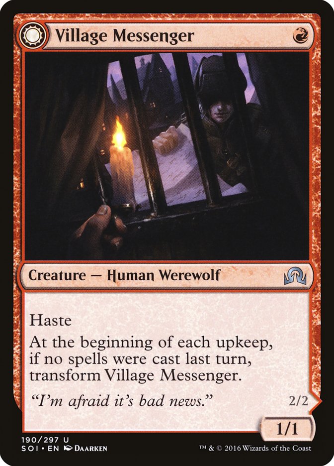 Village Messenger // Moonrise Intruder [Shadows over Innistrad] | Black Swamp Games