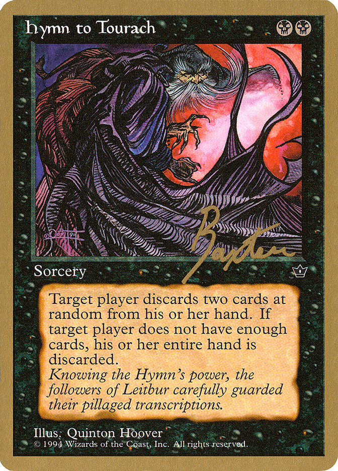 Hymn to Tourach (Cloak) (George Baxter) [Pro Tour Collector Set] | Black Swamp Games
