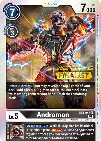 Andromon [EX1-048] (2022 Championship Online Regional) (Online Finalist) [Classic Collection Promos] | Black Swamp Games