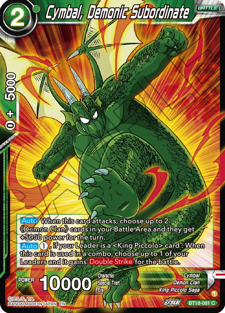 Cymbal, Demonic Subordinate (BT18-081) [Dawn of the Z-Legends] | Black Swamp Games