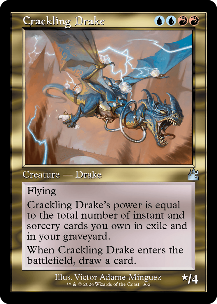Crackling Drake (Retro Frame) [Ravnica Remastered] | Black Swamp Games