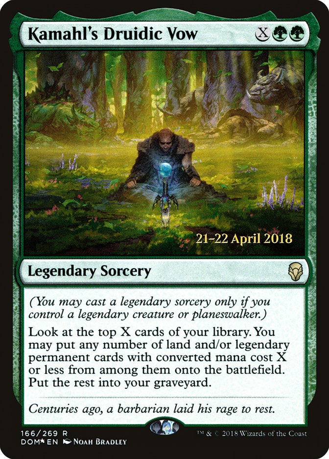 Kamahl's Druidic Vow [Dominaria Prerelease Promos] | Black Swamp Games