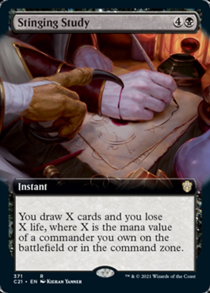 Stinging Study (Extended Art) [Commander 2021] | Black Swamp Games