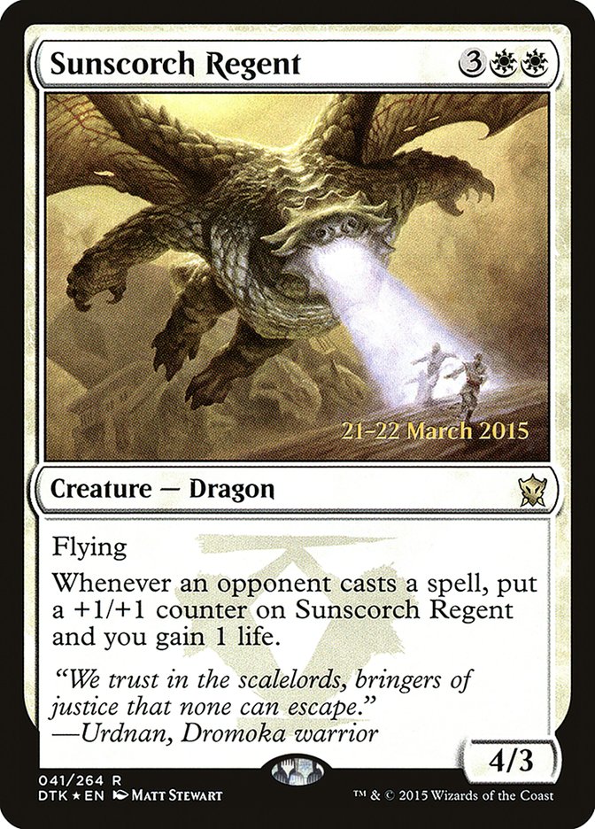 Sunscorch Regent [Dragons of Tarkir Prerelease Promos] | Black Swamp Games