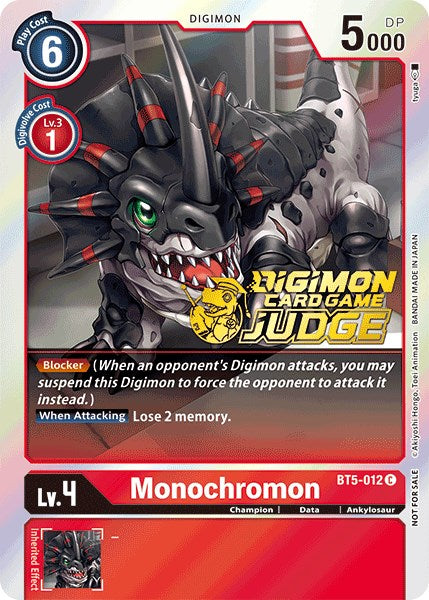 Monochromon [BT5-012] (Judge Pack 1) [Battle of Omni Promos] | Black Swamp Games