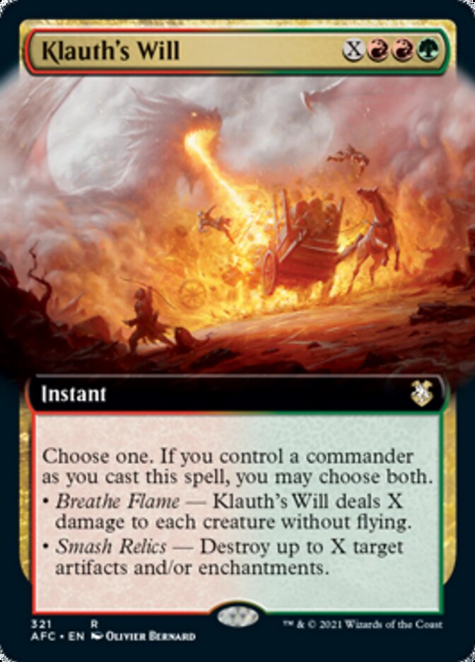 Klauth's Will (Extended Art) [Dungeons & Dragons: Adventures in the Forgotten Realms Commander] | Black Swamp Games