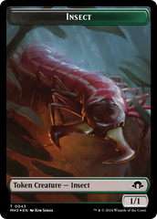 Insect (0043) (Ripple Foil) // Zombie Double-Sided Token [Modern Horizons 3 Tokens] | Black Swamp Games