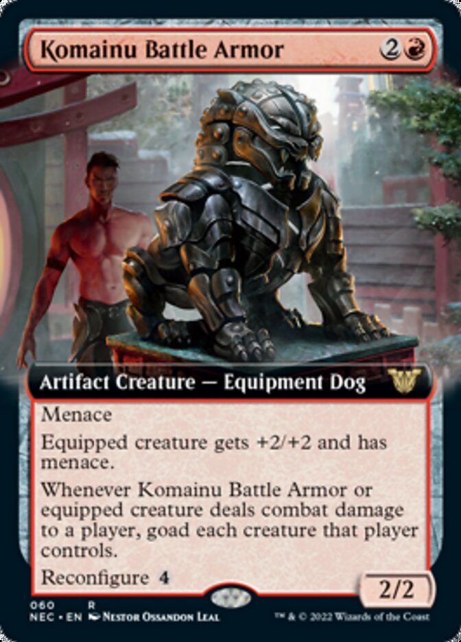 Komainu Battle Armor (Extended Art) [Kamigawa: Neon Dynasty Commander] | Black Swamp Games