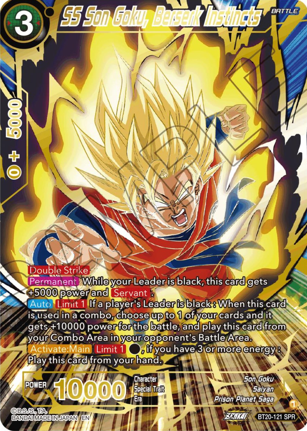 SS Son Goku, Berserk Instincts (SPR) (BT20-121) [Power Absorbed] | Black Swamp Games