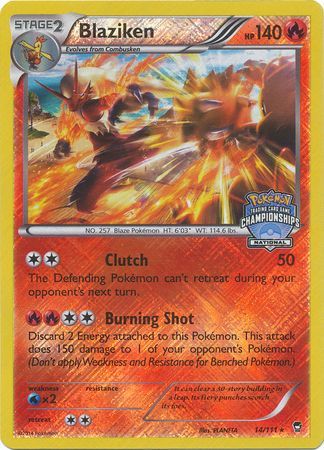 Blaziken (14/111) (National Championship Promo) [XY: Furious Fists] | Black Swamp Games