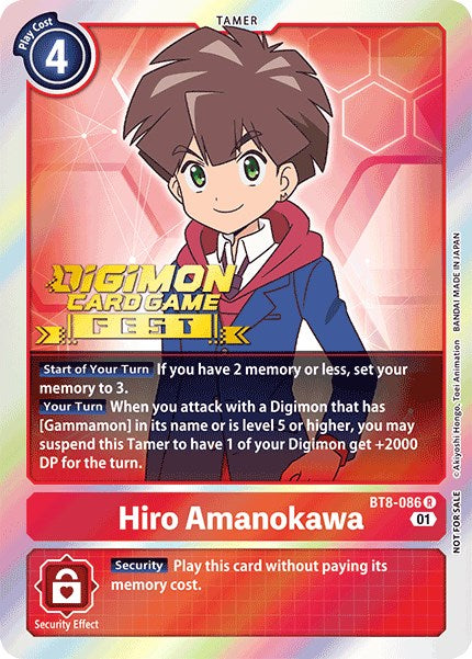 Hiro Amanokawa [BT8-086] (Digimon Card Game Fest 2022) [New Awakening Promos] | Black Swamp Games