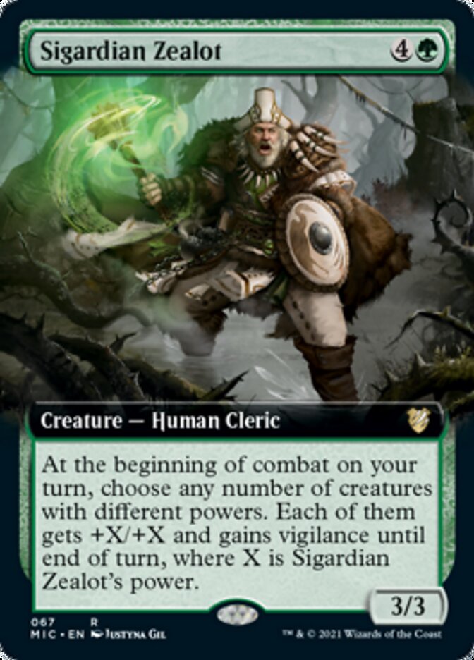 Sigardian Zealot (Extended Art) [Innistrad: Midnight Hunt Commander] | Black Swamp Games