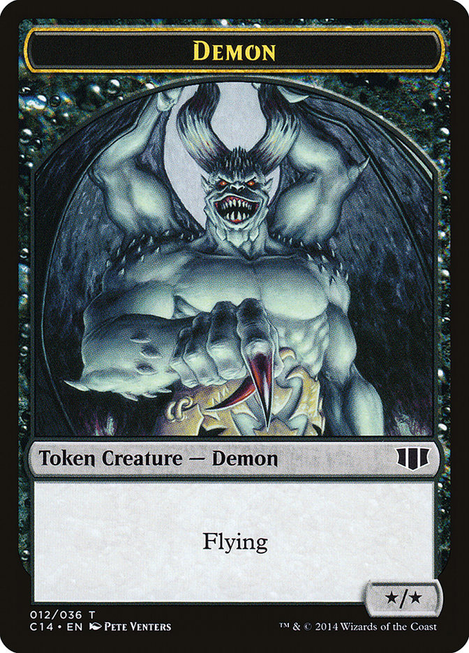 Demon (012/036) // Zombie (016/036) Double-Sided Token [Commander 2014 Tokens] | Black Swamp Games
