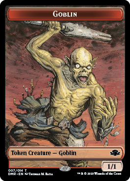 Goblin // Cat (008) Double-Sided Token [Dominaria Remastered Tokens] | Black Swamp Games