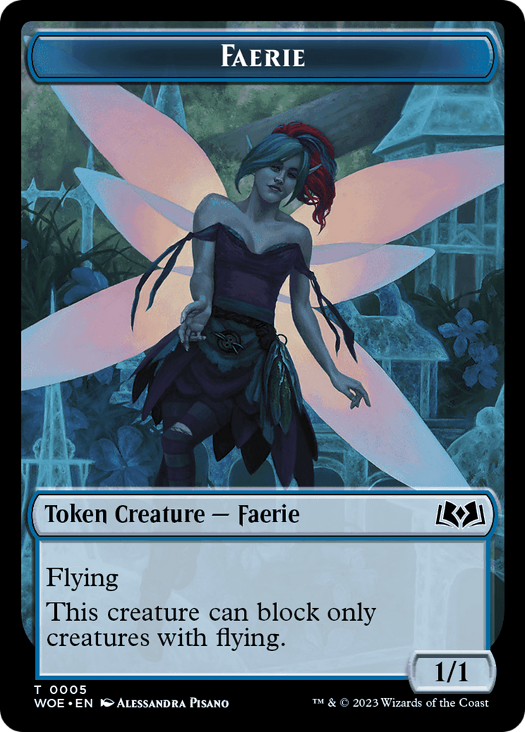 Faerie Token [Wilds of Eldraine Tokens] | Black Swamp Games