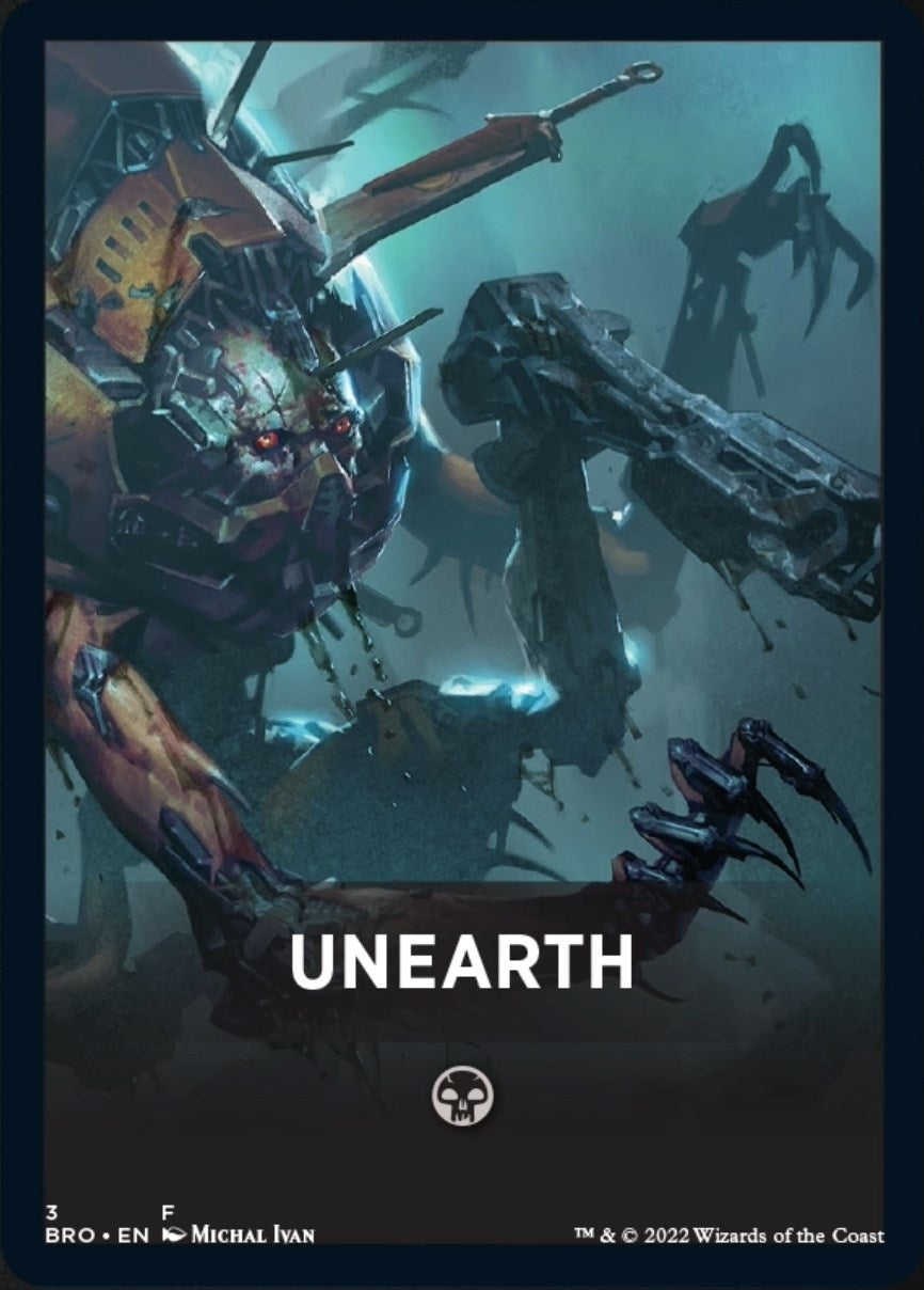 Unearth Theme Card [The Brothers' War Tokens] | Black Swamp Games