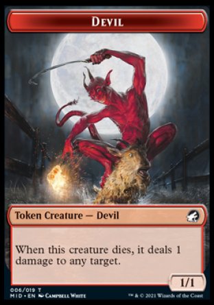 Spirit // Devil Double-Sided Token [Innistrad: Midnight Hunt Tokens] | Black Swamp Games