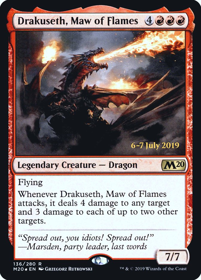 Drakuseth, Maw of Flames [Core Set 2020 Prerelease Promos] | Black Swamp Games