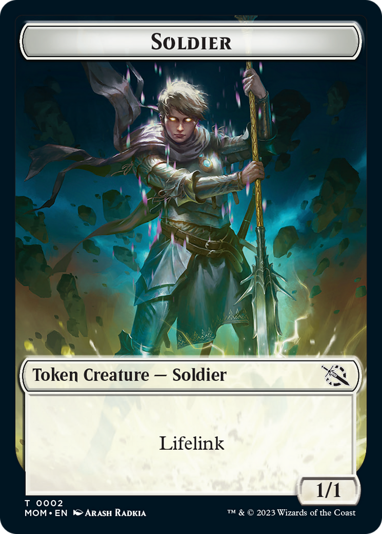 Soldier // Teferi Akosa of Zhalfir Emblem Double-Sided Token [March of the Machine Tokens] | Black Swamp Games